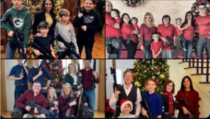 Christmas cards sent out by gun-fetishist GOP lawmakers and their families.
Photos from Twitter