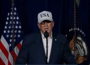 Trump announces Iran attacks. Image-CBS/Youtube video sscreenshot.