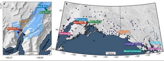 Maps show nine landslides from which data was used to produce a landslide detection algorithm. Image courtesy of authors.