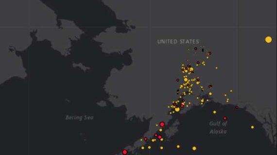 Earthquake Swarm Emerges Southwest of Adak Island