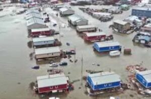 Western Alaska storm flooding. Image-Michelle Kubalack  Internet screengrab