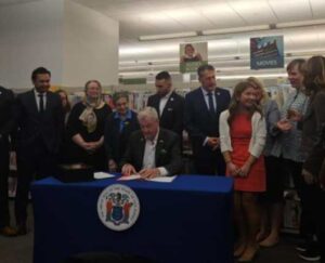 New Jersey Gov. Phil Murphy signs the Freedom to Read Act. Image-ACLU