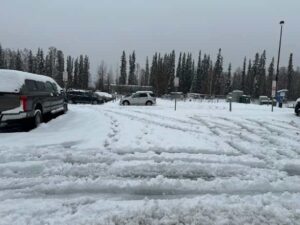 Photo by Bobby Bianco
Fairbanks’ first winter storm of October 2024 left behind this uncommon wet, slushy mess.