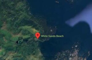 Location of White Sands Beach on the Kodiak road system. Image-Google Maps.