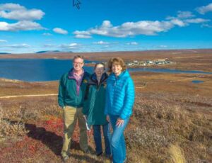 UAF photo by Todd Paris
Senator Lisa Murkowski, right, poses with Brian Barnes and Donie Brett-Harte during the senator's brief visit to UAF's Toolik Field Station about 370 miles north of Fairbanks in Sept, 2013.