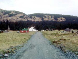 Photo: Aleut town, Afognak Village, ca. 1962. Chadwick Collection, AM528.
