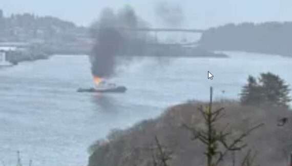Tractor Tug Brian T Catches Fire outside Kodiak Harbor