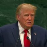 ‘Do I Drive Them Into Hell?’ Trump Again Threatens to ‘Annihilate’ Iran in Genocidal UN Speech Trump at UN. Image-New York City