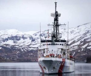 Coast Guard Cutter Alex Haley (WMEC 39) transits inbound Dutch Harbor while on patrol in the Gulf of Alaska. As the only major cutter homeported in Alaska, Alex Haley’s primary missions are search and rescue, international/domestic fisheries enforcement, and homeland defense. (U.S. Coast Guard Photo by Lt. j.g. John Walsh)
