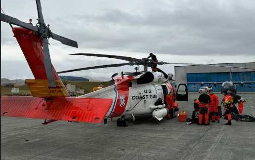 Coast Guard, 176th Wing conduct long-range medevac 58 miles south of Adak
