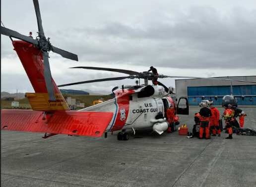 Coast Guard, 176th Wing conduct long-range medevac 58 miles south of Adak
