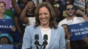 Kamala Harris at campaign rally. Image-Harris/X screengrab