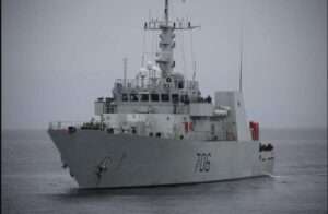 Royal Canadian Navy Vessel HMCS Yellowknife prepares for a towing exercise with U.S. Coast Guard personnel off the coast of Ketchikan, Alaska, March 14, 2024. The objectives of the Coast Guard search and rescue program are to reduce loss of life, injury, and property damage in the maritime setting, minimize risks to responders, maximize resource utilization, and uphold global leadership in maritime search and readiness proficiency and impact. U.S. Coast Guard courtesy photo.
