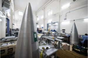 Photo by Bryan Whitten
Two of three payloads being prepared to investigate three types of aurora sit inside the payload assembly area at Poker Flat Research Range on Friday, Jan. 10, 2025.