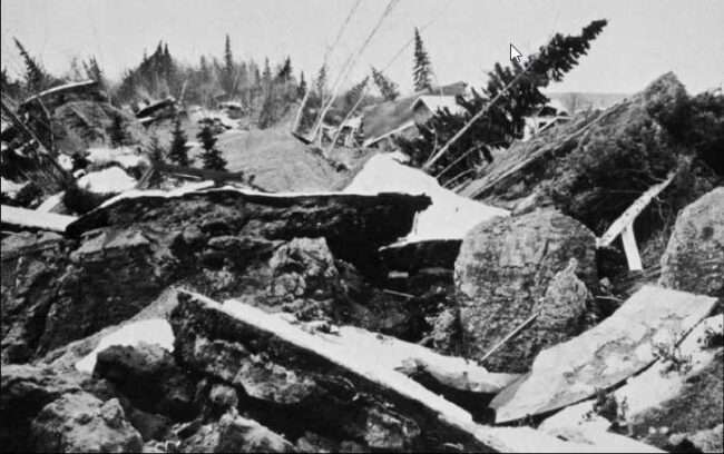 1964 Good Friday earthquake damage. Image-State of Alaska archives