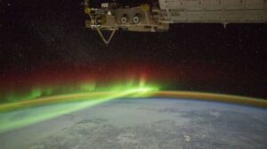 Photo courtesy of NASA
The ionosphere and aurora wrap around Earth, as seen from the International Space Station.