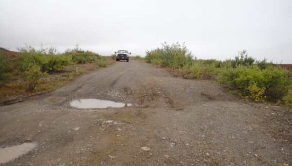 Thawing permafrost causes ground to sink in cold regions