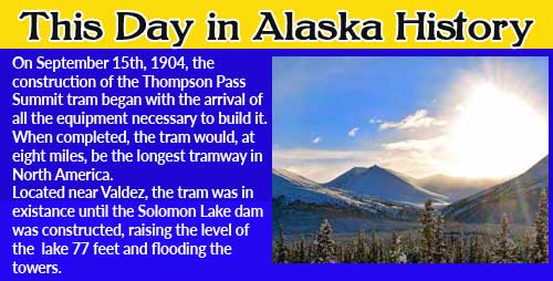 This Day in Alaska History-September 15th, 1904