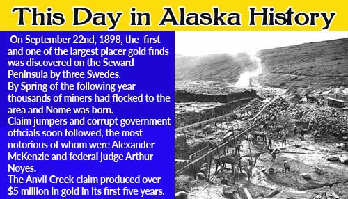 This Day in Alaska History-September 22nd, 1898
