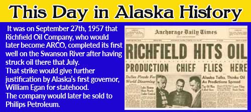 This Day in Alaska History-September 27th, 1957