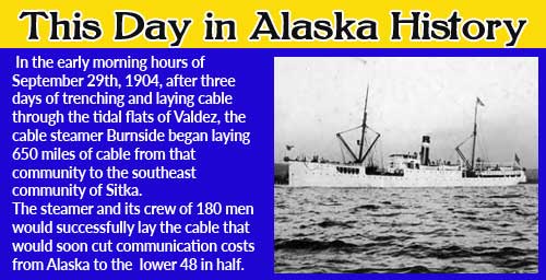 This Day in Alaska History-September 29th, 1904