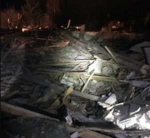A late night explosion completely destroyed a home at mile 166 of the Sterling Highway. Image-AST