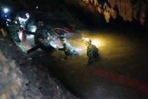 PHOTO: The cave system is about 10 kilometres long and parts are filled with water. (AP: Tham Luang Rescue Operation Centre)