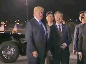 Trump just after Singapore arrival.