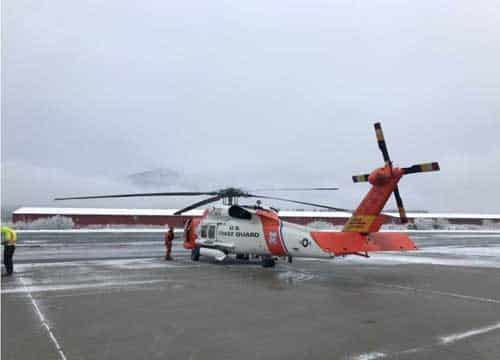 Coast Guard Aircrew Medevacs Canadian Crewmember from Vessel near Graham Island