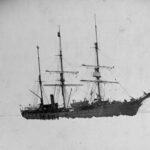 The USS Bear pictured while on the Greely rescue mission in 1884. Image-U.S. Naval History and Heritage Command
