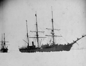 The USS Bear pictured while on the Greely rescue mission in 1884. Image-U.S. Naval History and Heritage Command