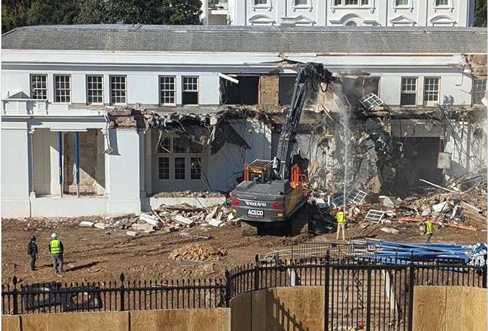 Demolition of White House West Wing. Image-Warren/X video screengrab